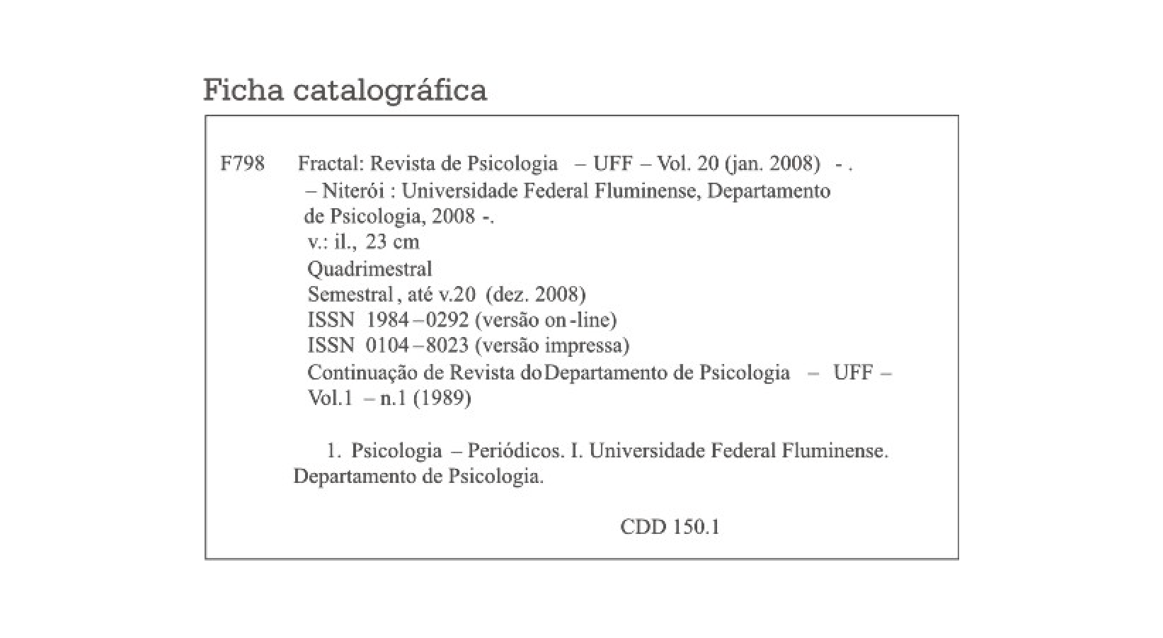Ficha catalográfica