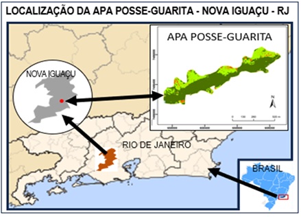 Localização da APA Posse-Guarita, Nova Iguaçú, RJ