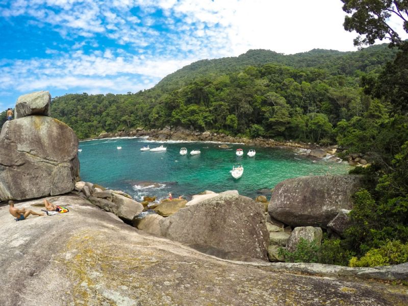 Vista geral da Praia do Caxadaço, Parque Estadual da Ilha Grande, Ilha Grande, RJ